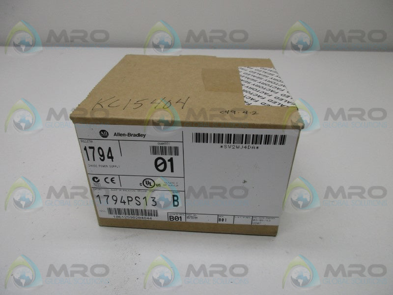ALLEN BRADLEY 1794-PS13 SER. B POWER SUPPLY DATE: 2013 * FACTORY SEALED *