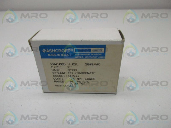 ASHCROFT 20W1005H02L30#&VAC PRESSURE GAUGE  NSMP