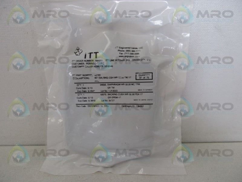 ITT 42180 2 PIECE DIAPHRAGMS * NEW IN FACTORY BAG *