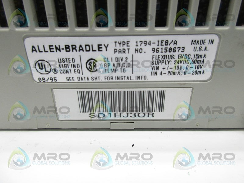 INDUSTRIAL SPARE PART FLEX I/O 1794-IEB SER. A INPUT MODULE UNMP