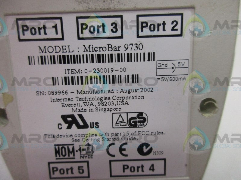 INTERMEC 0-230019-00 ECODER MICROBAR 9730  UNMP