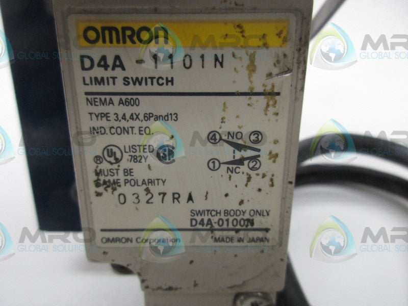 OMRON D4A-1101N LIMIT SWITCH (AS PICTURED) * USED *