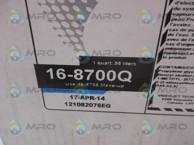 VIDEOJET 16-8700Q INK REPLACEMENT (PKG OF 9) * FACTORY SEALED *