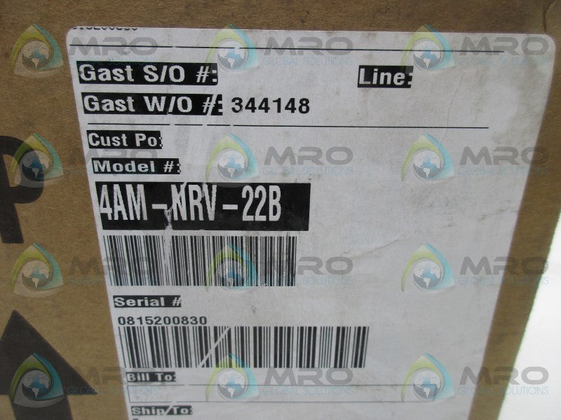 GAST MFG 4AM-NRV-22B AIR MOTOR DIRECT DRIVE * FACTORY SEALED *