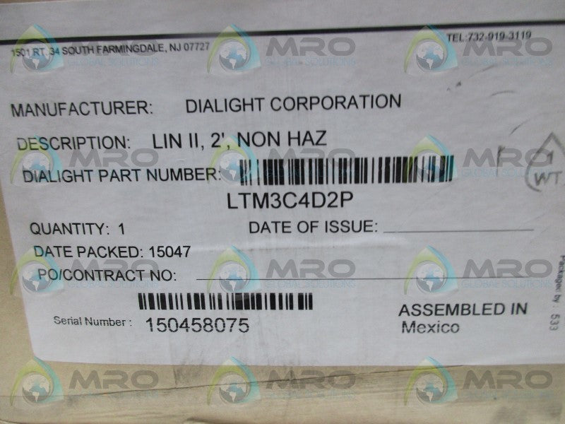 DIALIGHT LTM3C4D2P DUROSITE LED LINEAR FIXTURE * FACTORY SEALED *