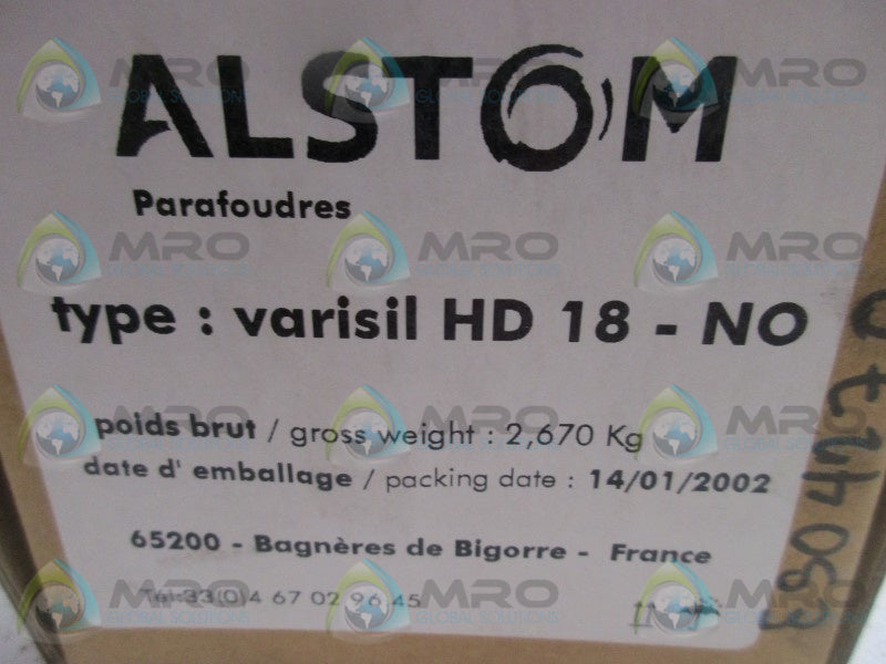ALSTOM VARISIL-HD-18-NO VENTILATION METHOD  NSMP