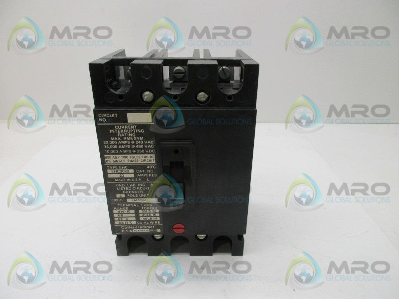 CUTLER HAMMER EHC3020 CIRCUIT BREAKER  NSNP