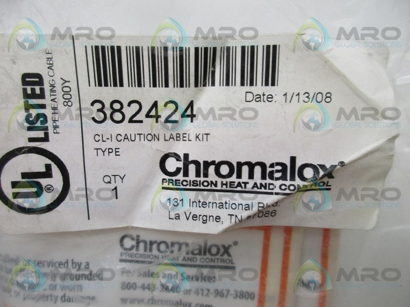 CHROMALOX 382424 CL-I CAUTION LABEL KIT  NSMP