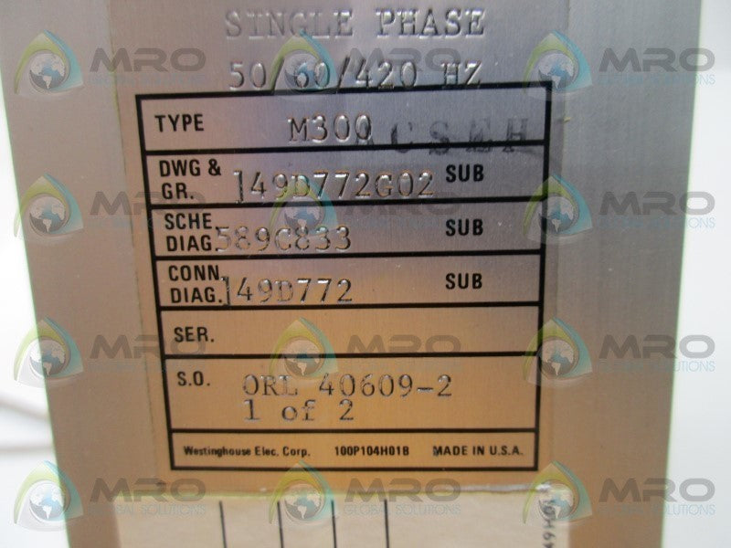 WESTINGHOUSE M300 149D772G02  UNMP