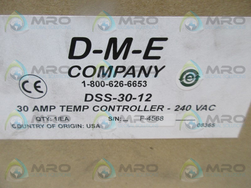DME COMPANY DSS-30-12 30AMP TEMP CONTROLLER 240VAC  NSFS