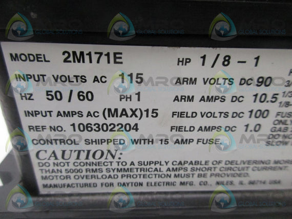 DAYTON 2M171E DC SPEED CONTROL * NEW NO BOX *