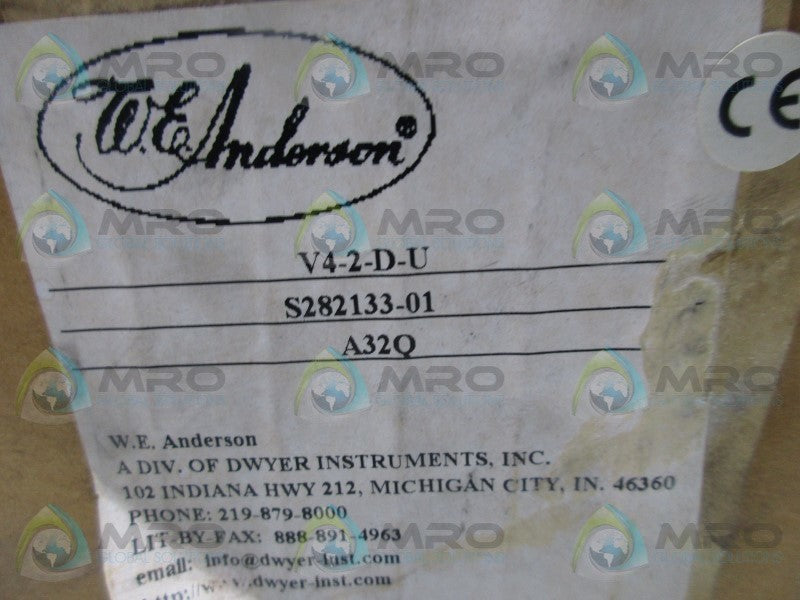 WE ANDERSON V4-2-D-U FLOTECT FLOW SWITCH * FACTORY SEALED *