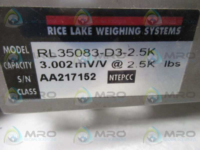 RICE LAKE WEIGHING SYSTEMS RL35083-D3-2.5K NSMP