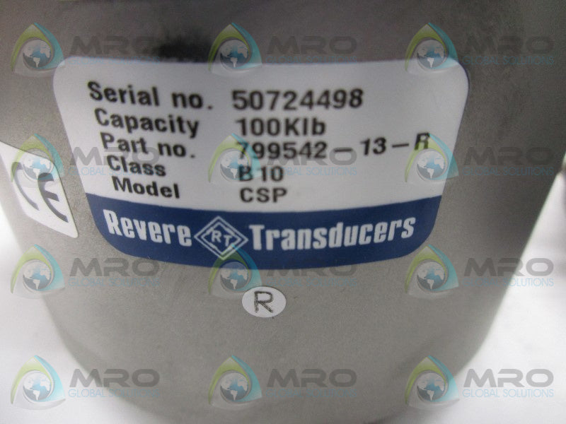 REVERE TRANSDUCER CSP-B10-100K-30P5  CAPACITY LOAD CELL  NSMP