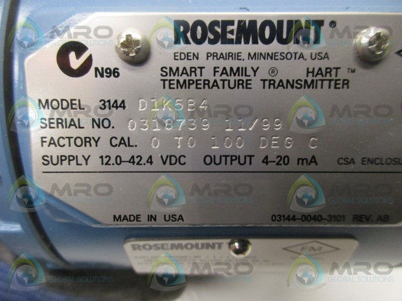ROSEMOUNT 3144D1K5B4 TEMPERATURE TRANSMITTER * NEW IN BOX *