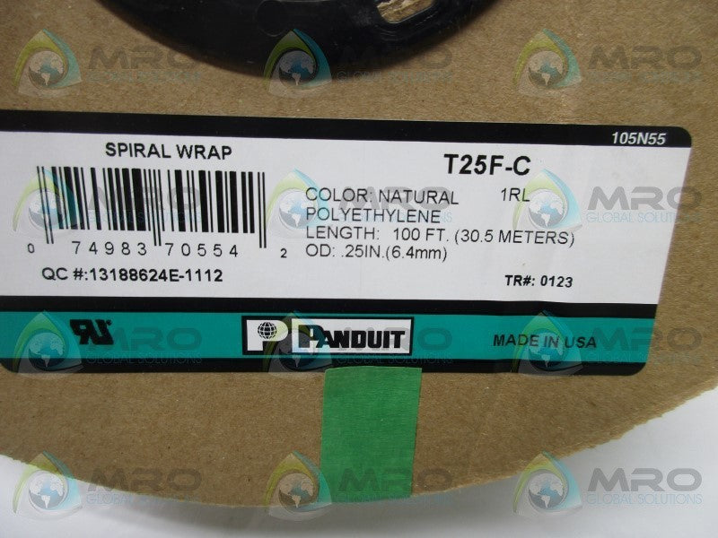 PANDUIT T25F-C SPIRAL WRAP * NEW IN BOX *