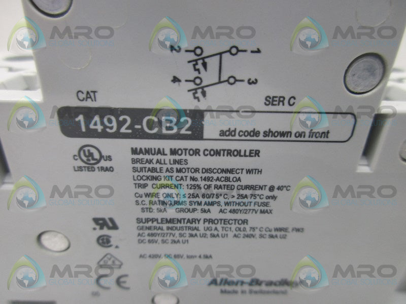 ALLEN BRADLEY 1492-CB2H010 SER. C CIRCUIT BREAKER * NEW IN BOX *