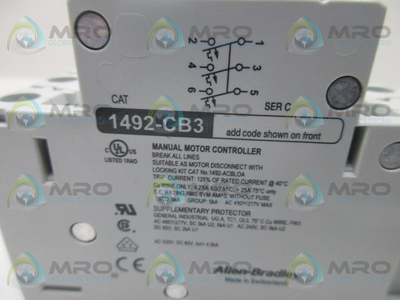 ALLEN BRADLEY 1492-CB3G050 SER. C CIRCUIT BREAKER * NEW IN BOX *