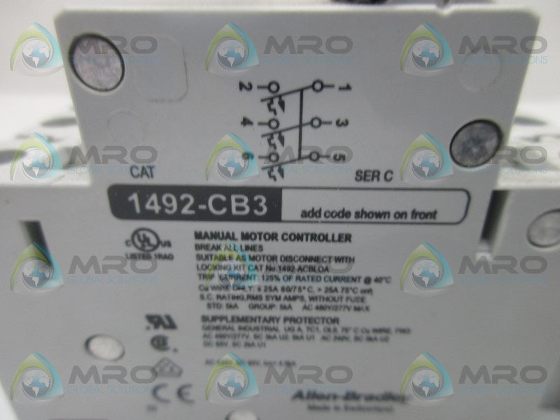 ALLEN BRADLEY 1492-CB3G150 SER. C CIRCUIT BREAKER   NSMP