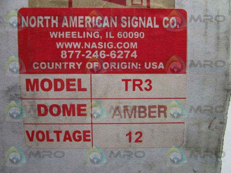 NORTH AMERICAN TR3-A AMBER STROBE LIGHT 12V  NSFS