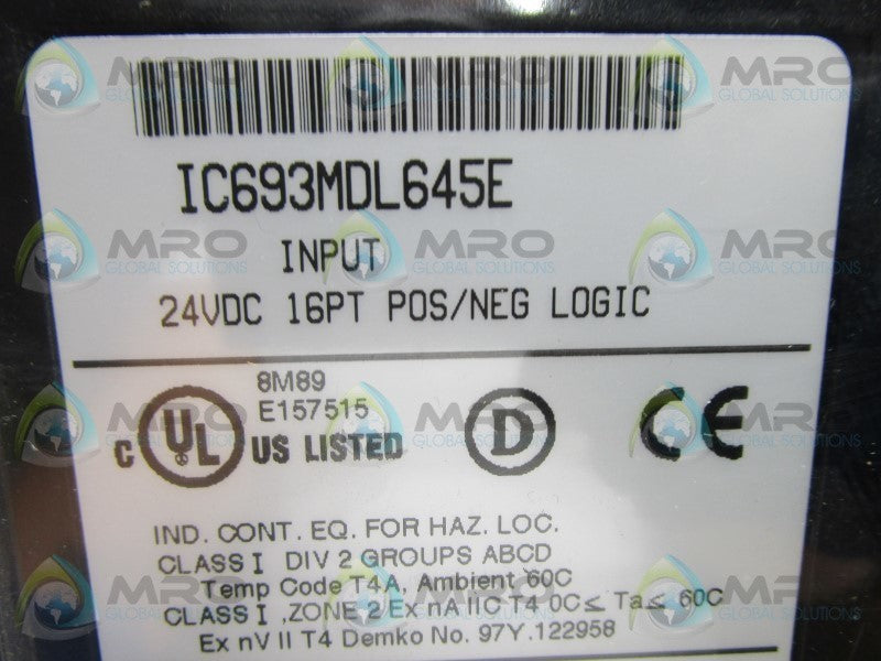GE FANUC IC693MDL645E INPUT MODULE 24VDC 16TP * NEW IN ORIGINAL PACKAGE *