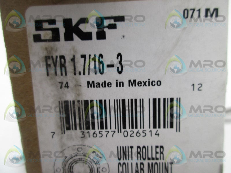 SKF FYR-1.7/16-3 UNIT ROLLER COLLAR MOUNT  NSMP