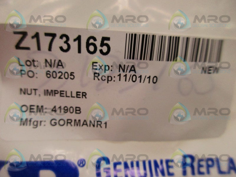 GORMAN RUPP 4190B-10090 IMPELLER NUT  NSMP