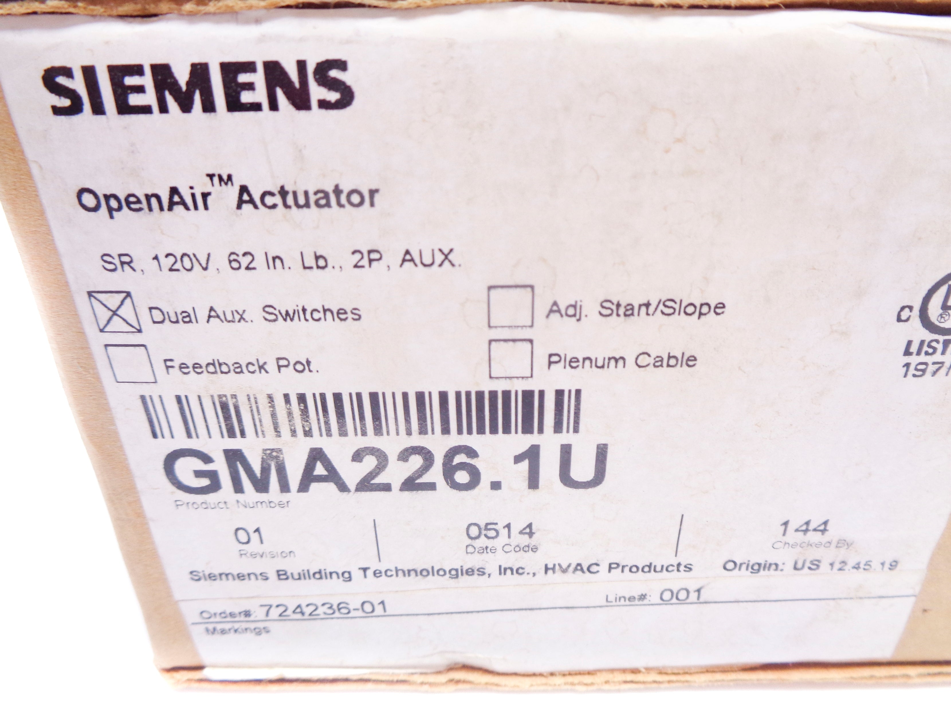 SIEMENS GMA226.1U NSMP