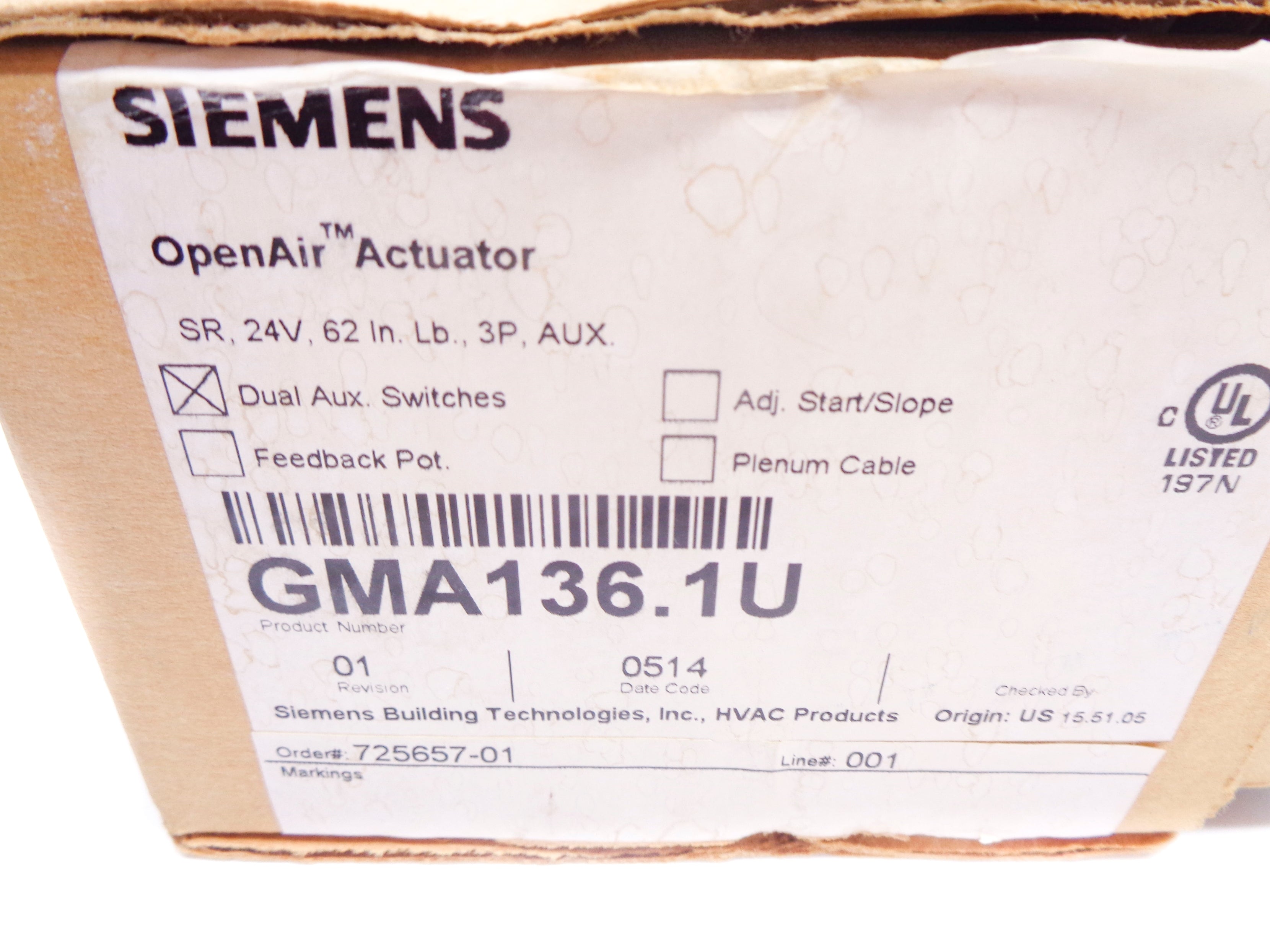 SIEMENS GMA136.1U NSMP