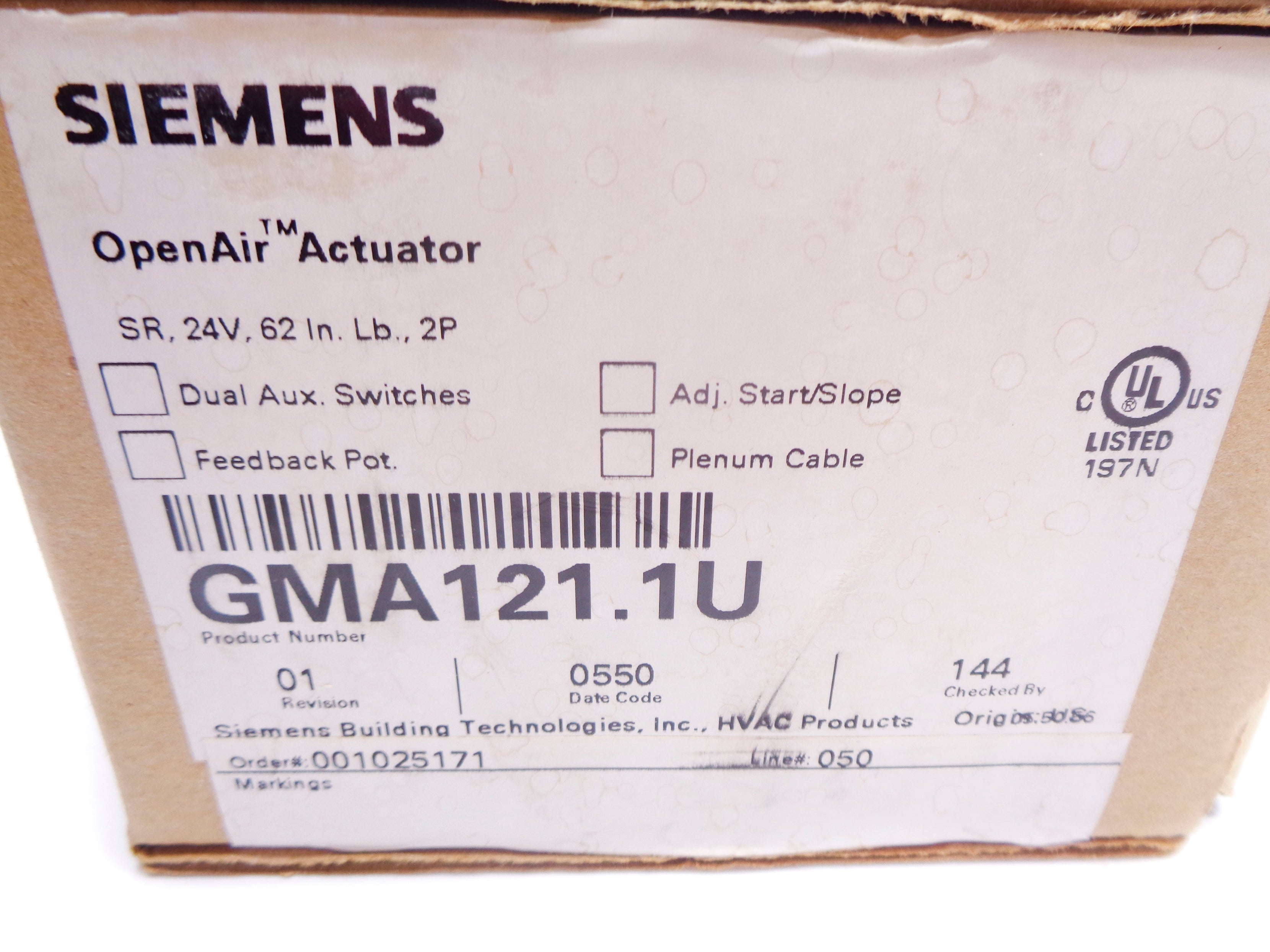 SIEMENS GMA121.1U NSMP