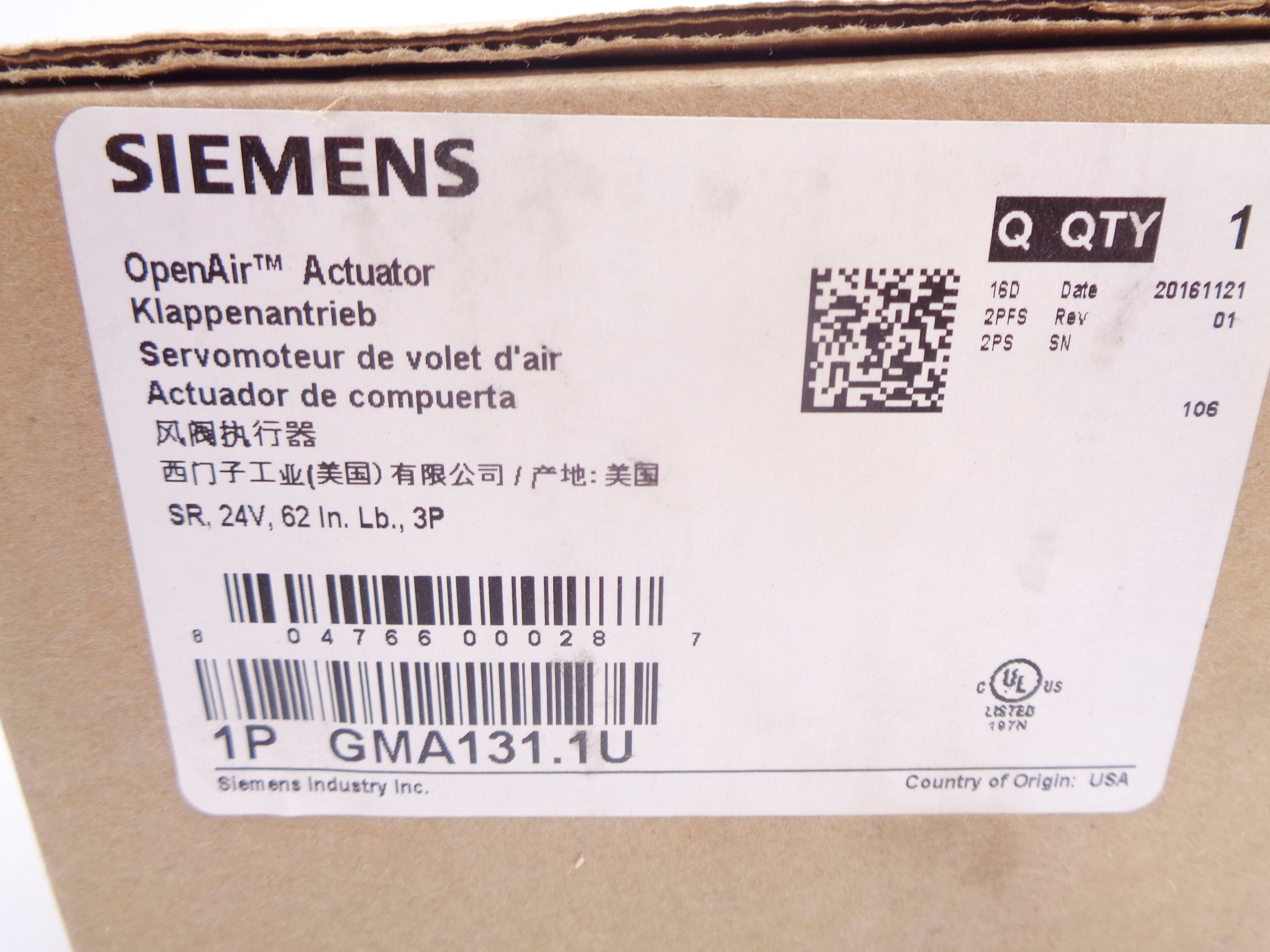 SIEMENS GMA131.1U NSMP