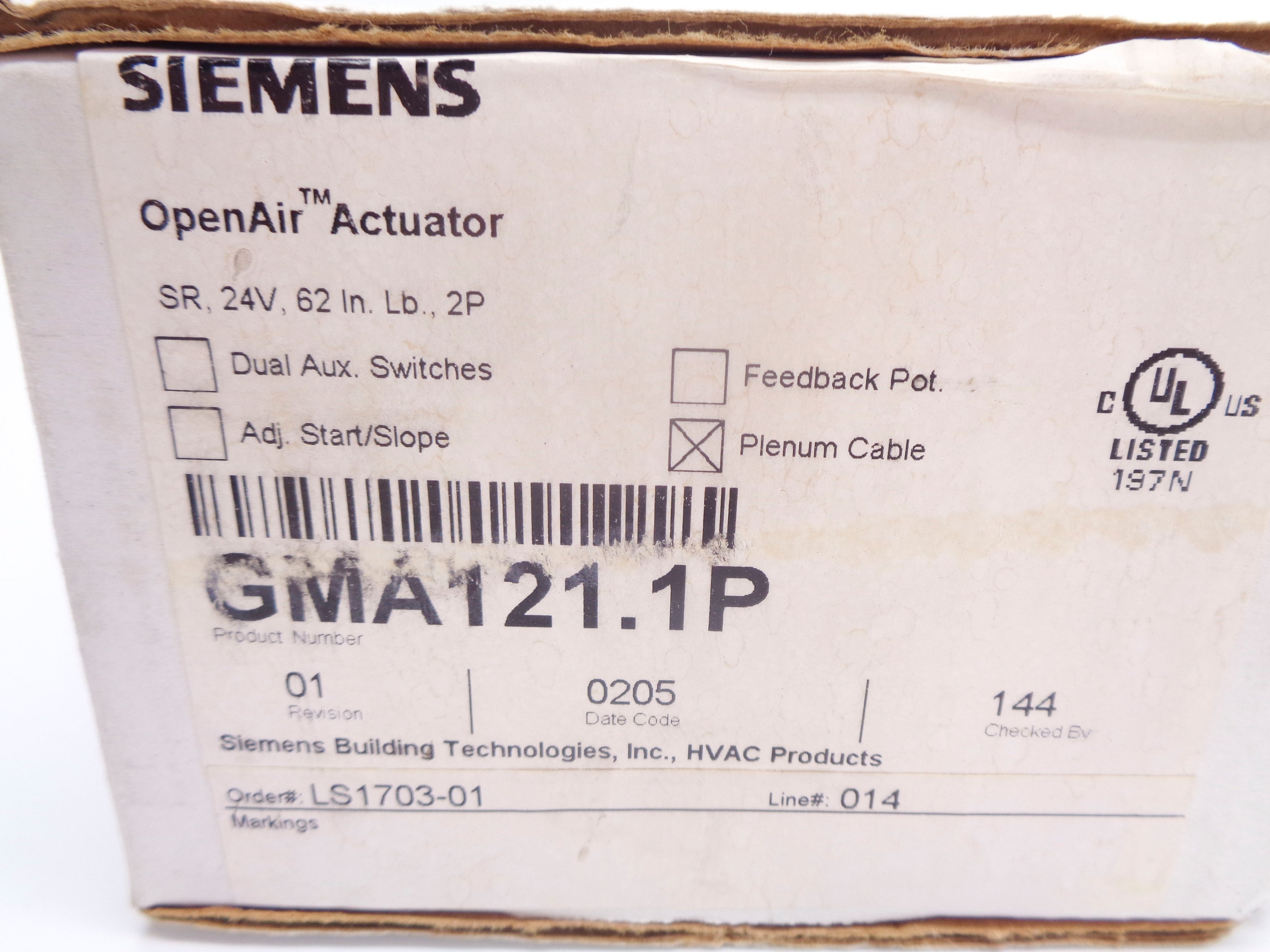 SIEMENS GMA121.1P NSMP