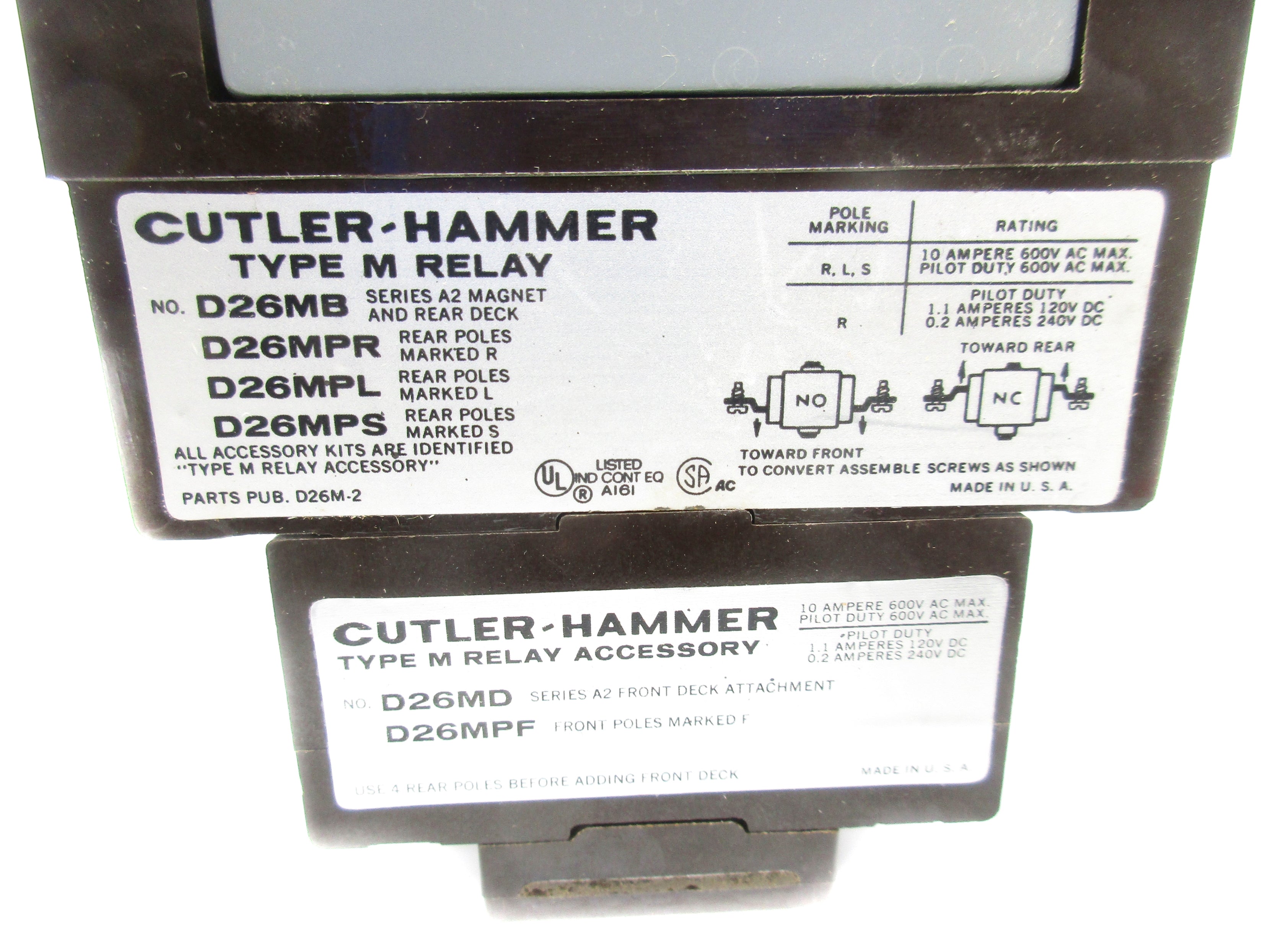 CUTLER HAMMER D26MB SER. A2 D26MD 10A 120/240VDC NSNP
