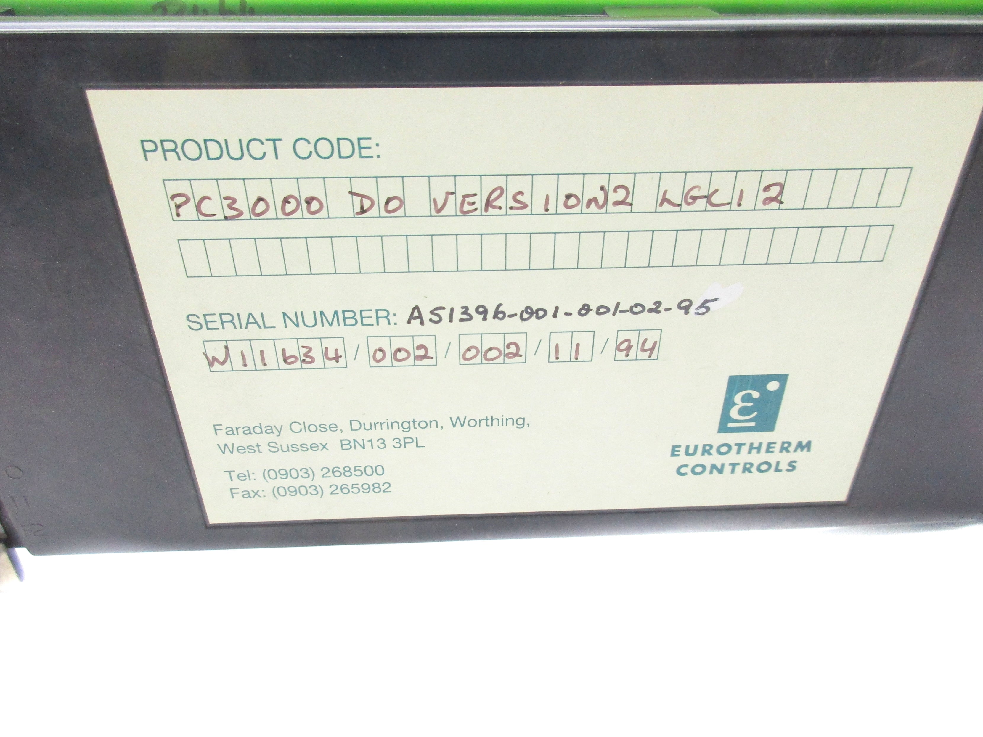 EUROTHERM CONTROLS PC3000-DO/VERSION2/LGC12 UNMP