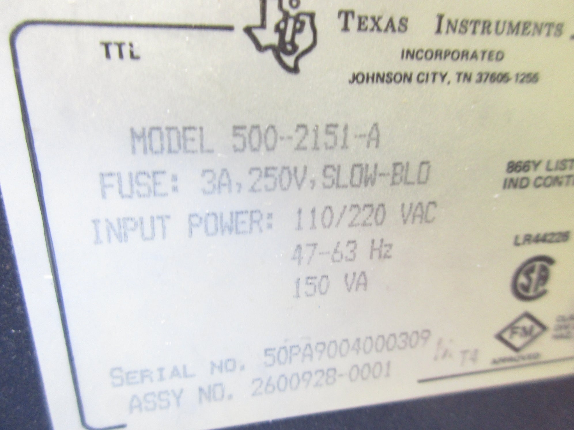 TEXAS INSTRUMENTS 500-2151-A (AS PICTURED) UNMP