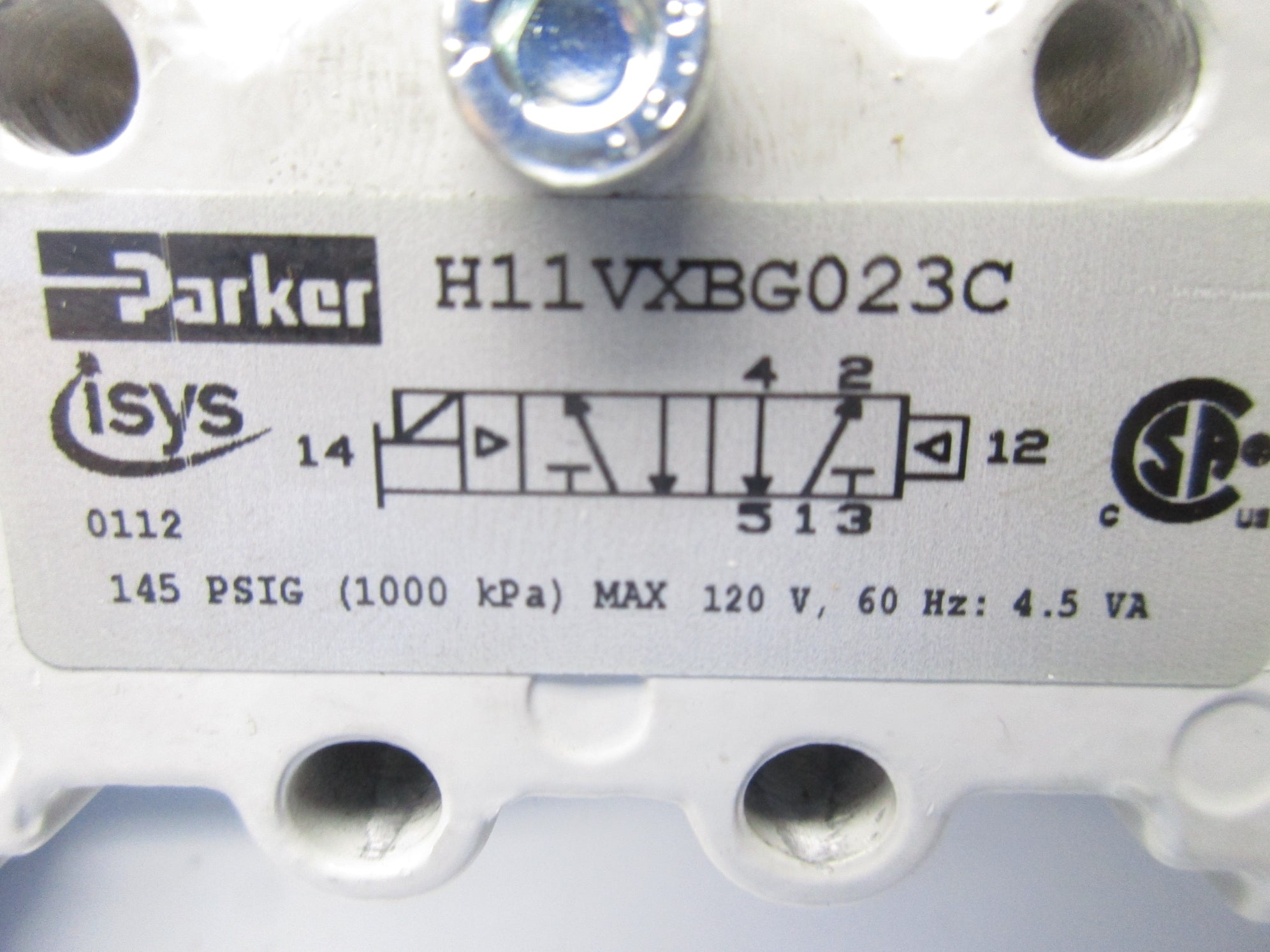 PARKER H11VXBG023C 120V 145PSIG (AS PICTURED) UNMP