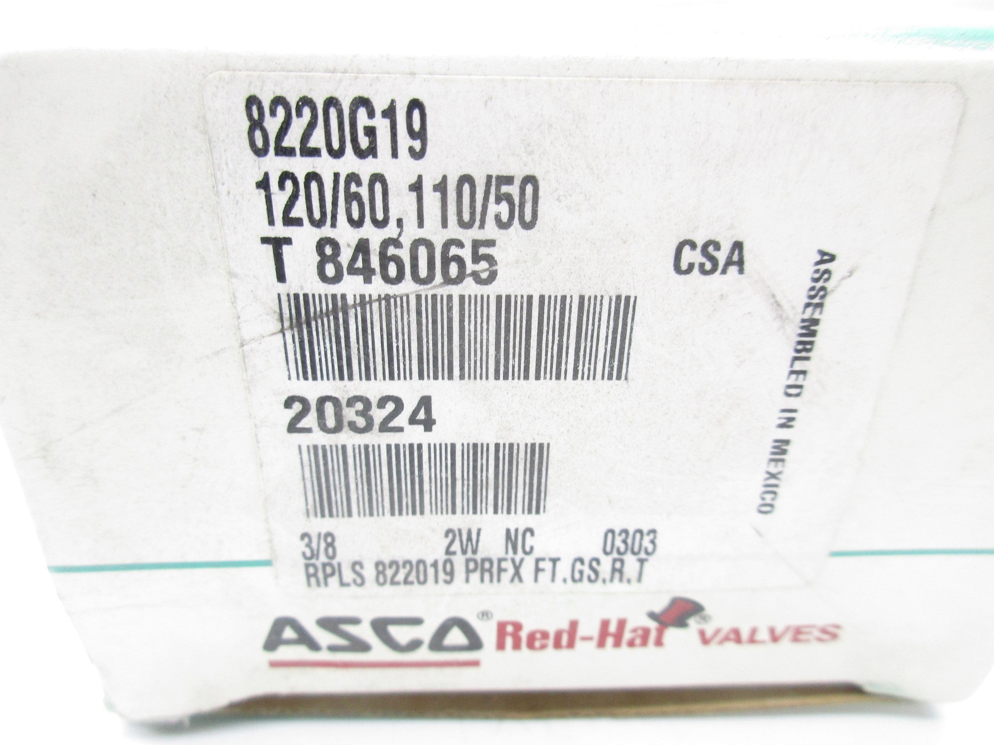 ASCO 8220G19 110/120V 5-150PSI 3/8" NSMP