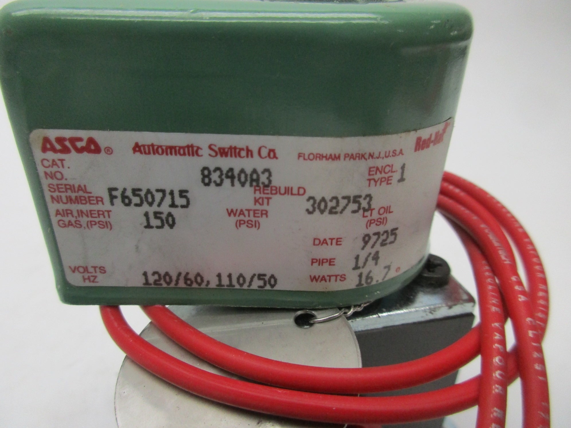 ASCO 8340A3 150PSI 110/120V NSNP