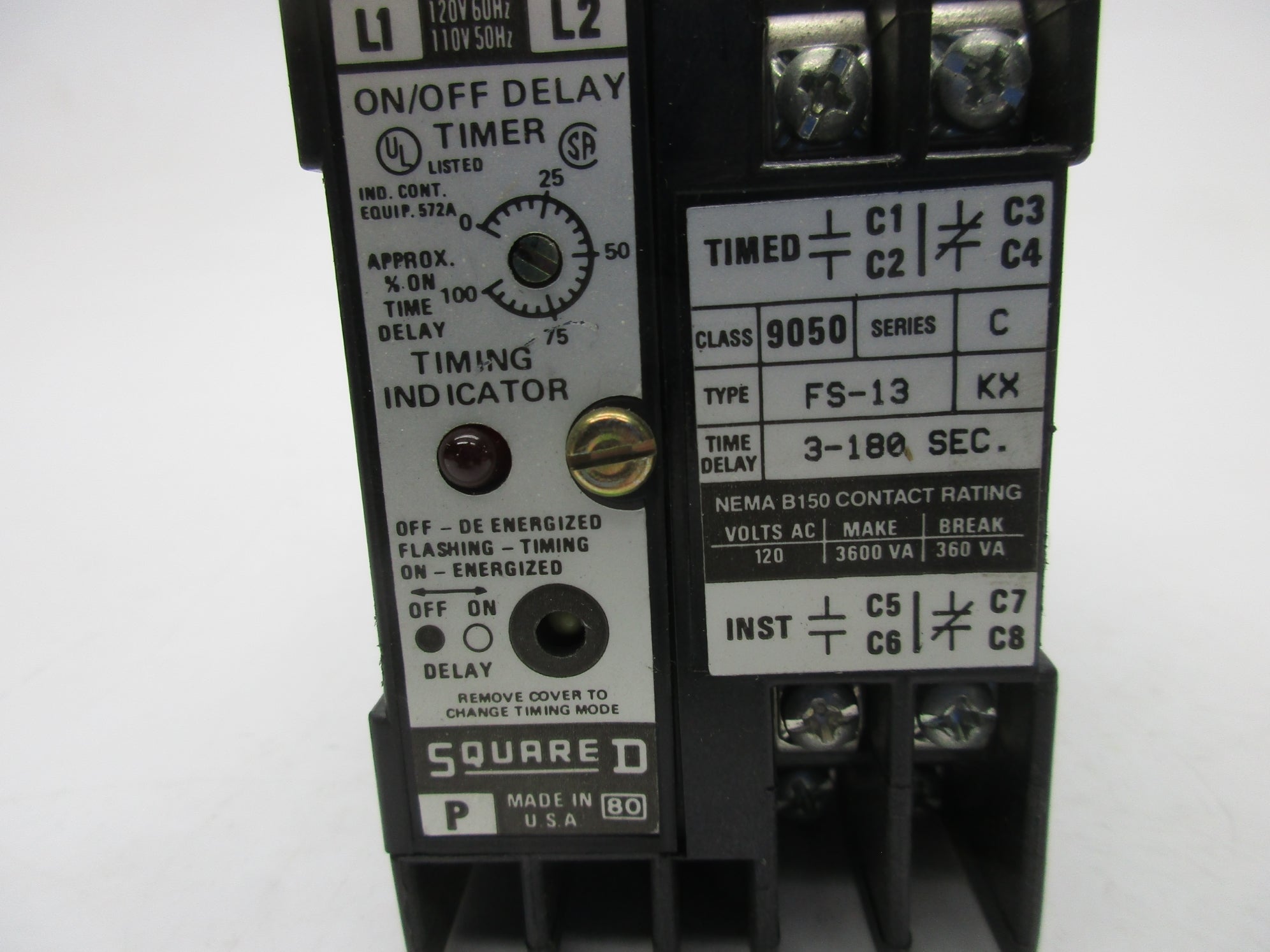 SQUARE D 9050FS13 SER. C 120VAC NSNP