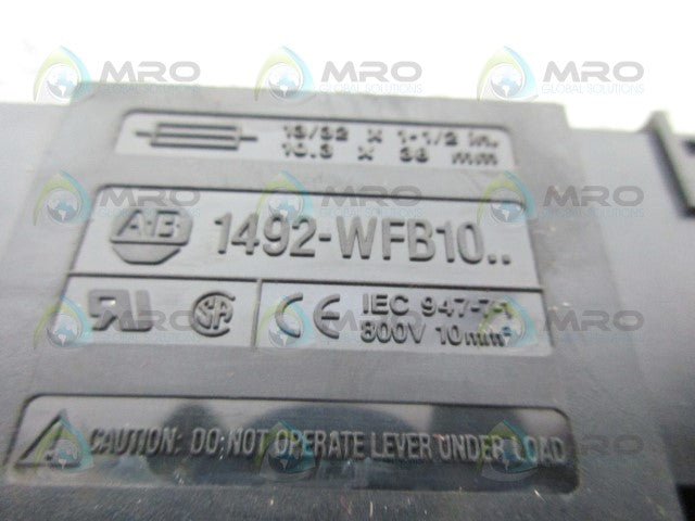 ALLEN BRADLEY 1492-WFB10 FUSE HOLDER TERMINAL BLOCK *USED*