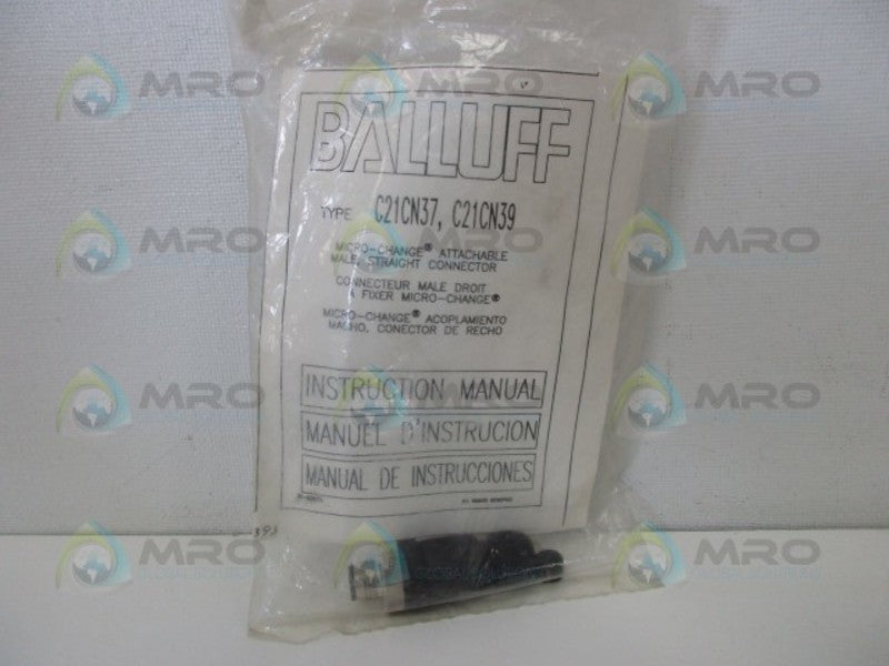 BALLUFF C21CN37 STRAIGHT CONNECTOR MALE * NEW IN FACTORY BAG *