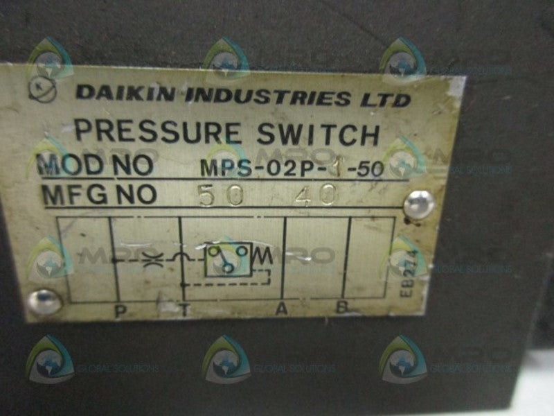 DAIKIN MPS-02P-1-50 PRESSURE SWITCH  UNMP