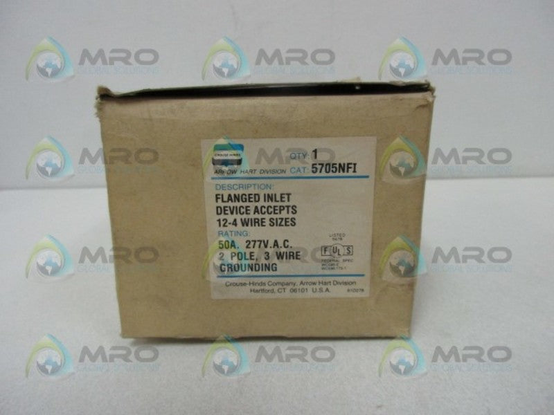 ARROW HART 5705NFI FLANGED INLET DEVICE ACCEPTS  NSMP