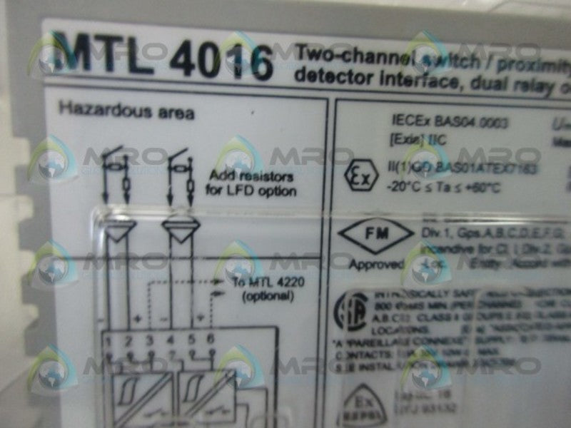 MEASUREMENT TECHNOLOGY MTL4016 PROXIMITY DETECTOR * NEW IN ORIGINAL PACKAGE *