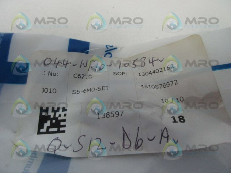 SWAGELOK SS-6M0-SET TUBE FITTING * NEW IN FACTORY BAG *