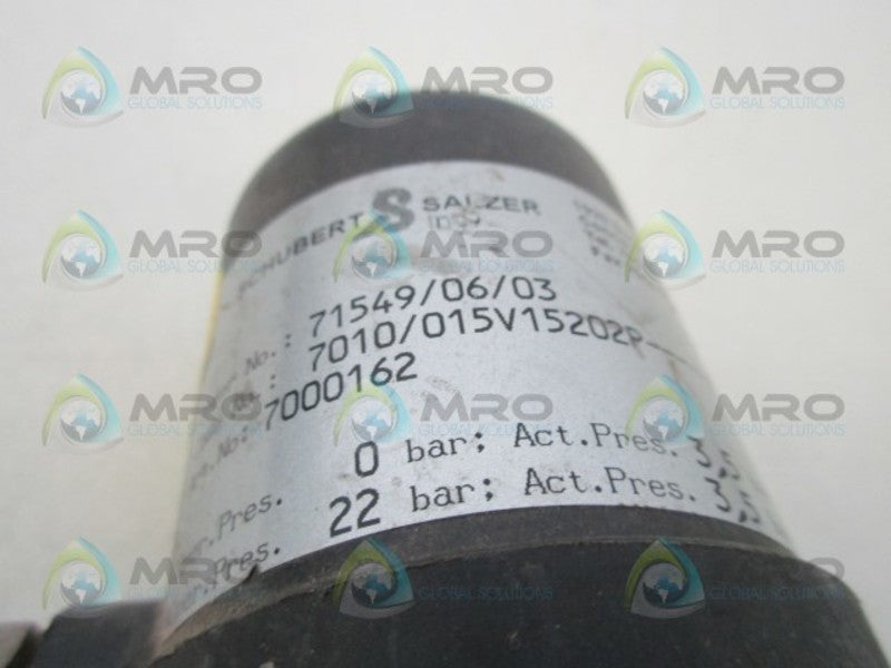 SCHUBERT & SALZER 7010/015V15202P-S-1 PNEUMATIC ACTUATED PISTON VAVE  UNMP