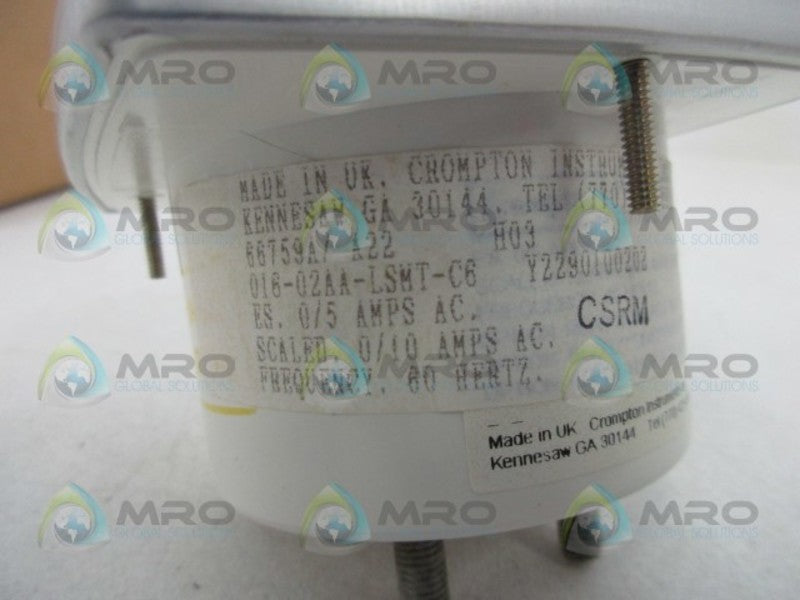 CROMPTON 016-02AA-LSMT-C6 AC AMP METER  NSMP