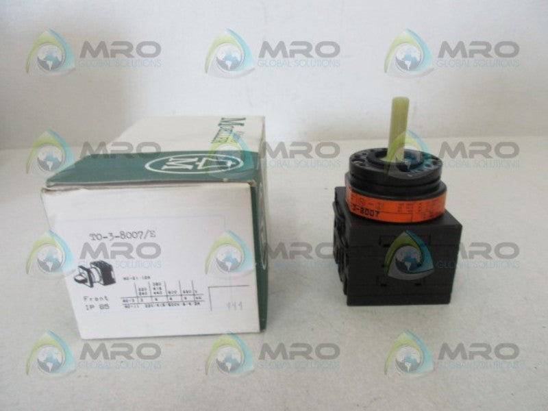 KLOCKNER MOELLER TO-3-8007/E CAM SWITCH (AS PICTURED)  NSMP