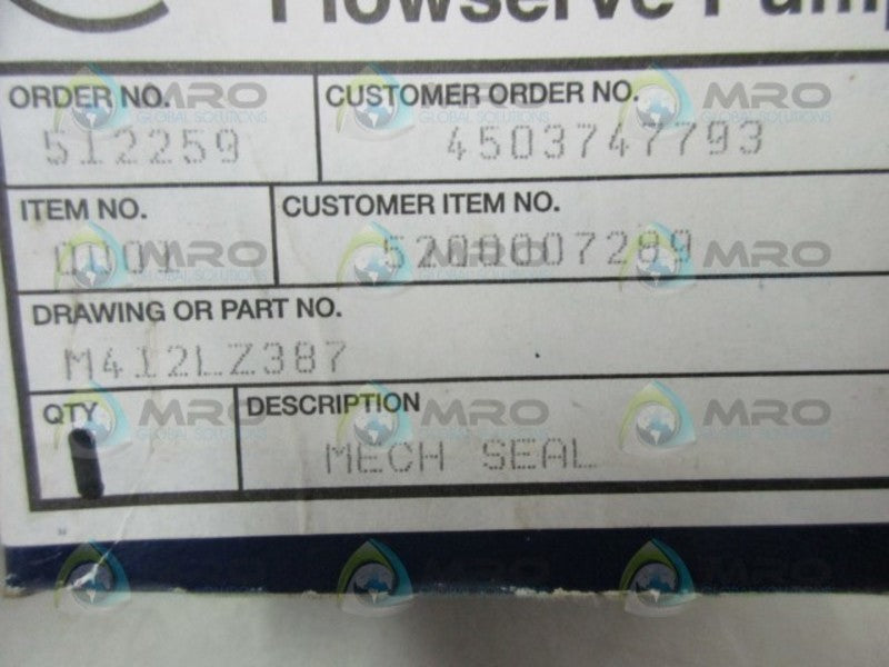 JOHN CRANE M412LZ387 MECHANICAL SEAL KIT  NSMP