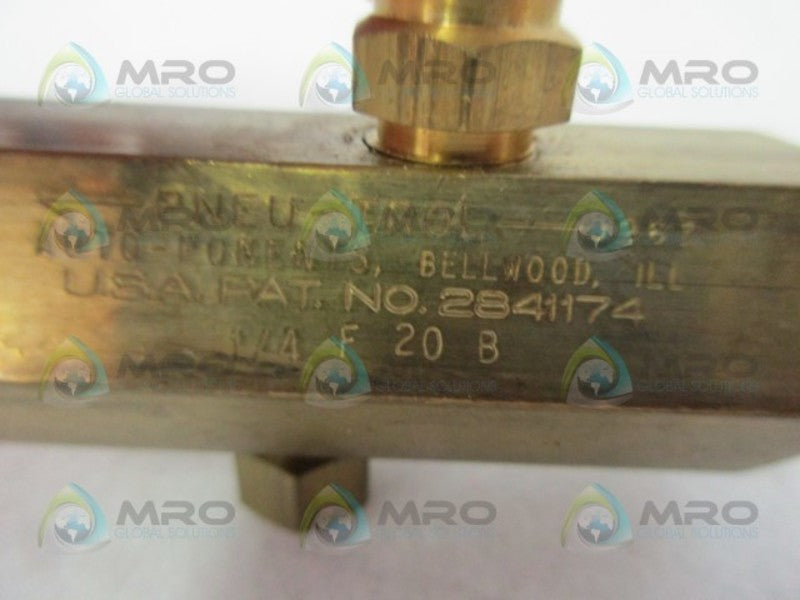 PNEUTROL F20B CONTROL VALVE 1/4"  UNMP